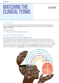 Psych Topic Schizophrenia Matching Clinical Terms