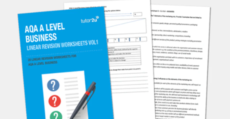 Worksheet Examples A Level AQA A Level Business Linear Worksheets | Blog | Business | tutor2u