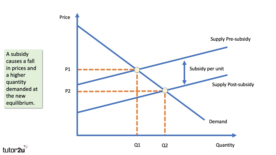 Subsidies - 2021 Revision Update | Reference Library | Economics | Tutor2u