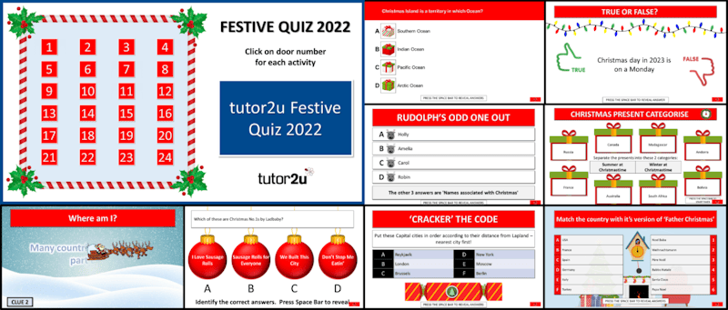 Festive Quiz 2022 | The Professional Teacher | tutor2u